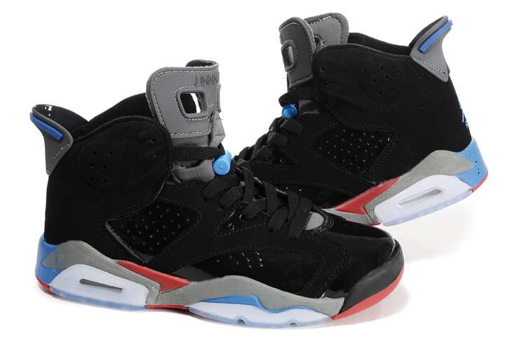 Hot On Sale Womens Air Jordan 6 (VI) Retro Black Varsity Red True Blue Light Graphite